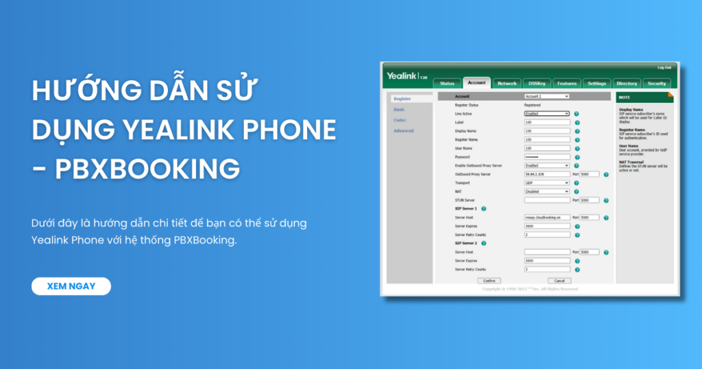 Hướng dẫn sử dụng Yealink Phone - PBXBooking