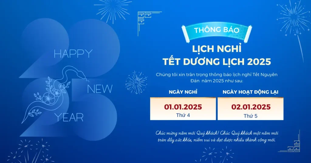 Thông báo lịch nghỉ Tết Dương lịch 2025