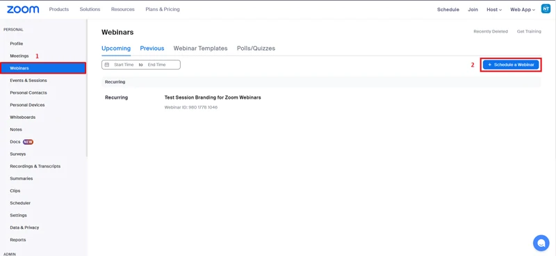Cách lên lịch hội thảo trên web với đăng ký trên Zoom