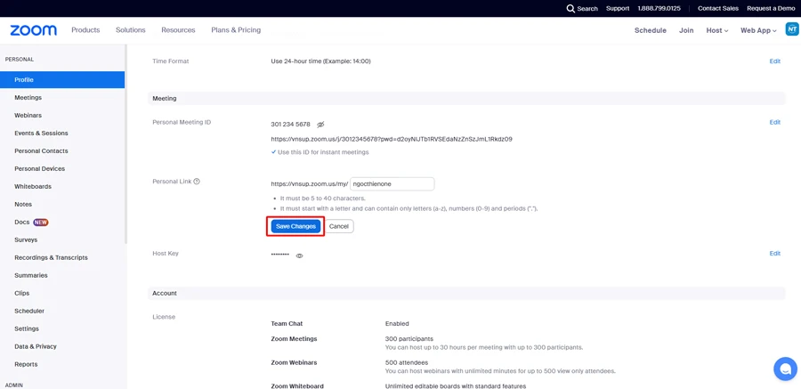 Bước 5: Nhấn chọn Save Changes
