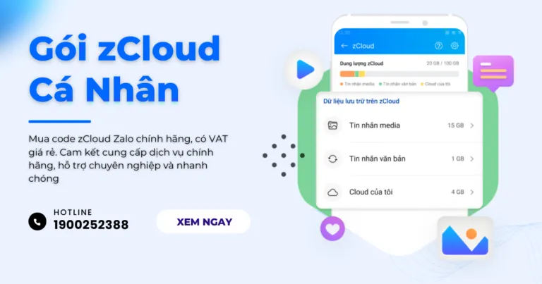 Mua code zCloud Zalo chính hãng có VAT