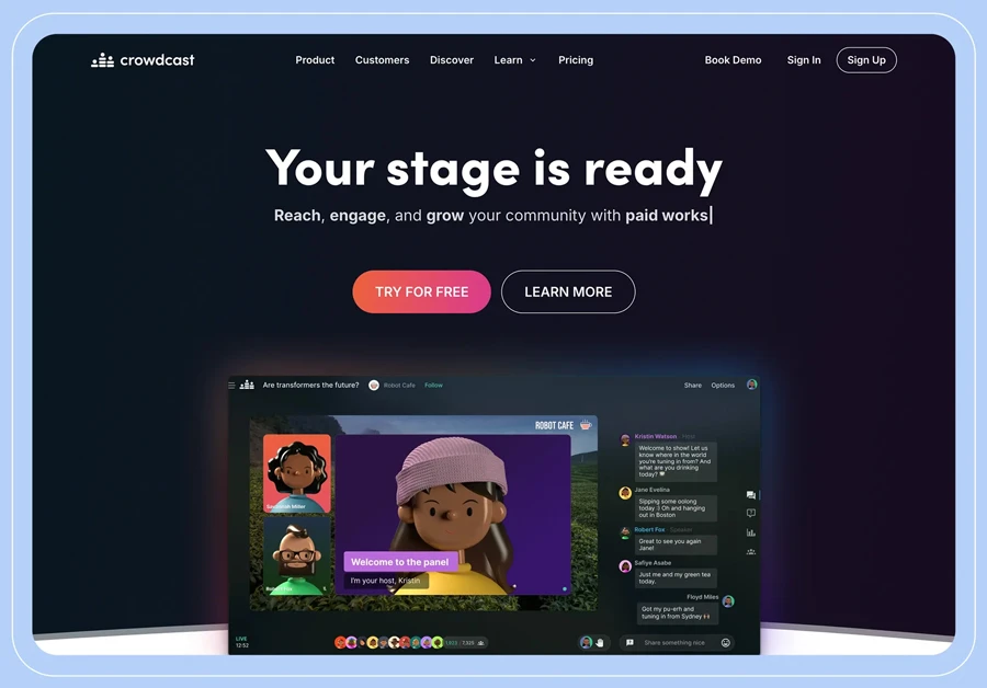 Crowdcast để phát trực tuyến đến nhiều dịch vụ cùng lúc