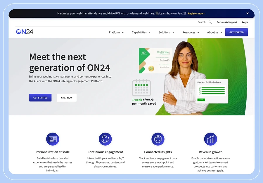 ON24 cho tiếp thị và đào tạo