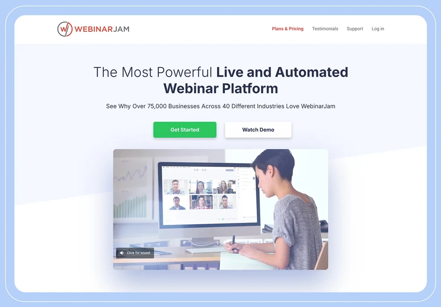 WebinarJam cho kênh hội thảo chuyển đổi