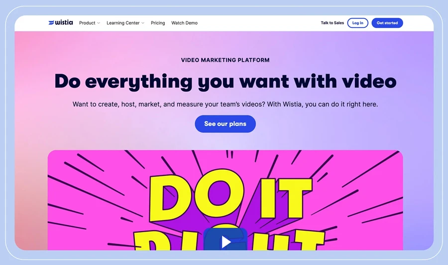Wistia dành cho nhóm tiếp thị