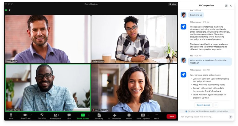Zoom AI Companion - Hỗ trợ bạn trước, trong và sau các cuộc họp
