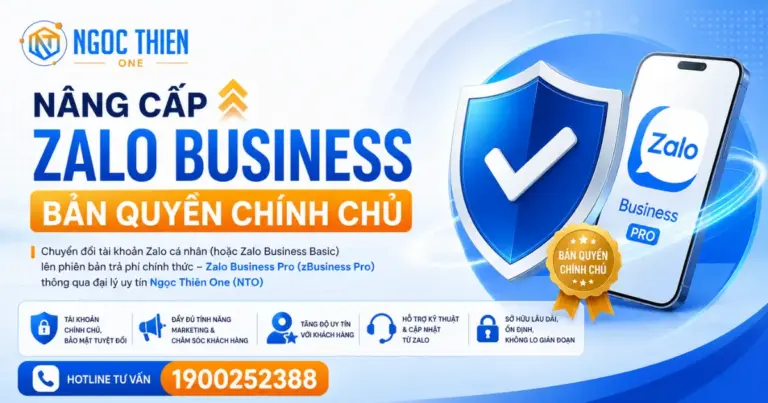 Nâng cấp Zalo Business bản quyền chính chủ