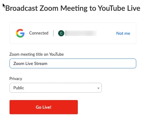 Cách phát trực tiếp Zoom trên YouTube trên máy tính để bàn