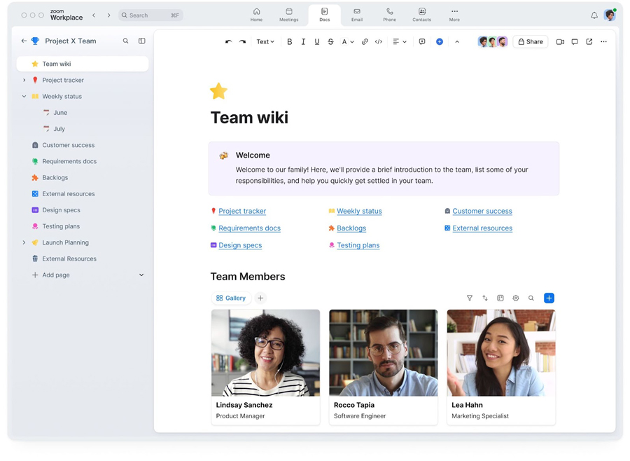 Việc tạo wiki trong Zoom Docs sẽ lưu trữ mọi thông tin quan trọng của nhóm bạn tại một nơi.