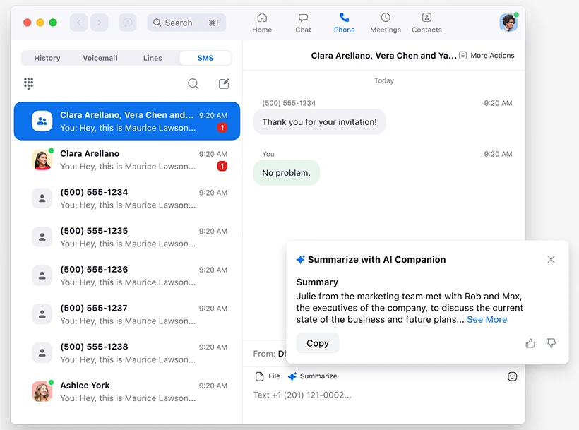 Tóm tắt chuỗi tin nhắn SMS