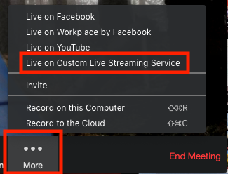 Nhấn vào Live on Custom Live Streaming Service [Phát bằng dịch vụ phát trực tiếp tùy chỉnh].