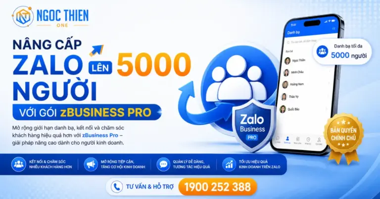 Nâng cấp Zalo lên 5000 người với gói zBusiness Pro