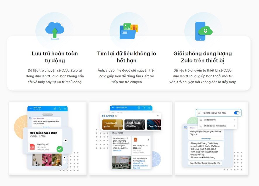 Lợi ích của việc nâng cấp dung lượng Cloud Zalo lên 100GB