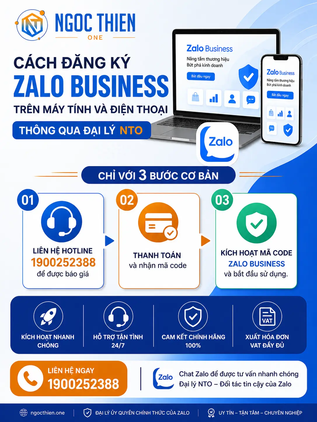 Cách đăng ký Zalo Business trên máy tính và điện thoại thông qua đại lý NTO