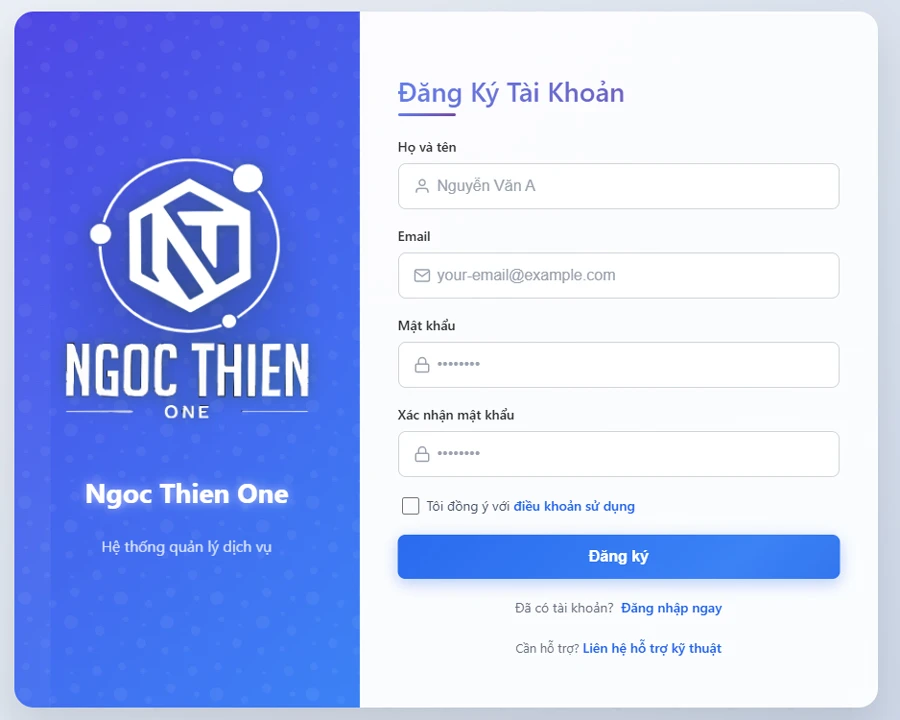 Điền thông tin theo biểu mẫu dưới đây:
