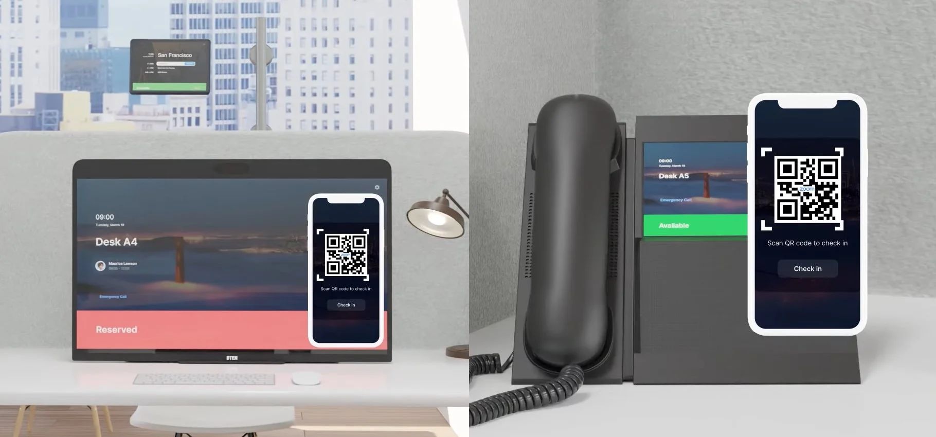 Zoom Rooms sử dụng máy tính bảng, máy tính để bàn, smart TV, thiết bị di động, camera và loa để giúp hội nghị và đặt phòng thiết bị diễn ra mượt mà