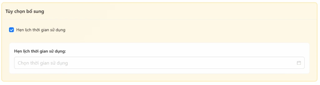 Hẹn thời gian kích hoạt (tùy chọn)
