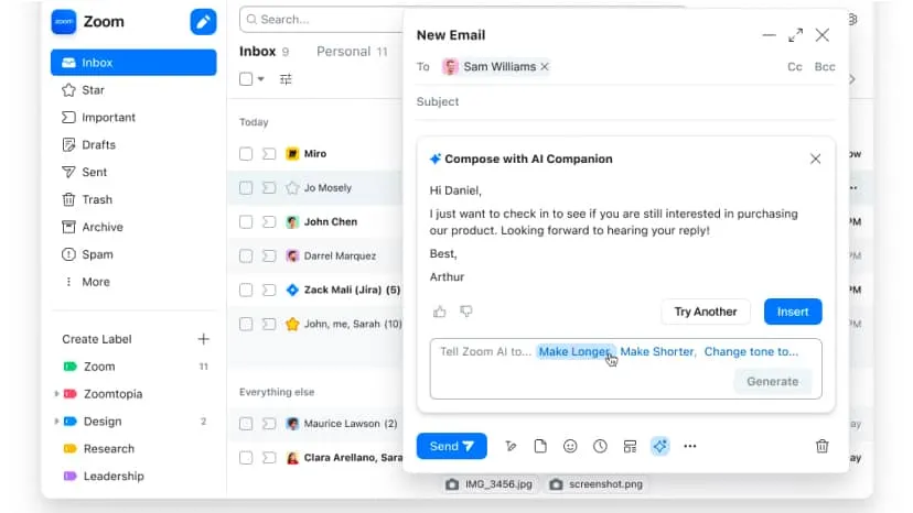Soạn thảo phản hồi email