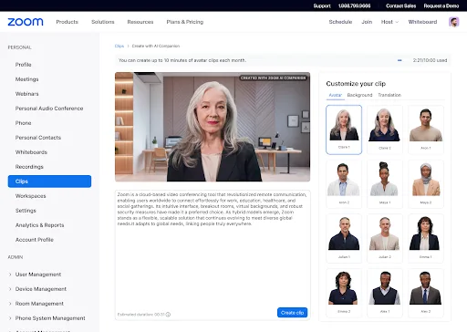 Cách tạo avatar Zoom Clips bằng AI Companion