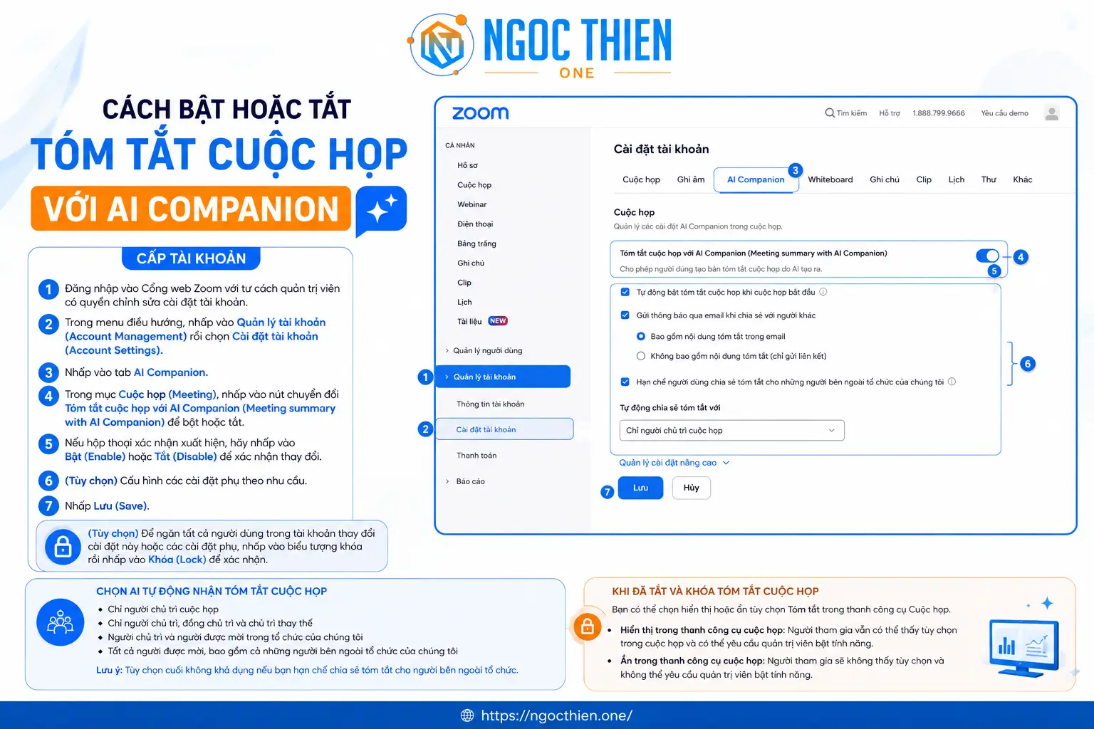 Hướng dẫn cách bật hoặc tắt tóm tắt cuộc họp với AI Companion cho tài khoản