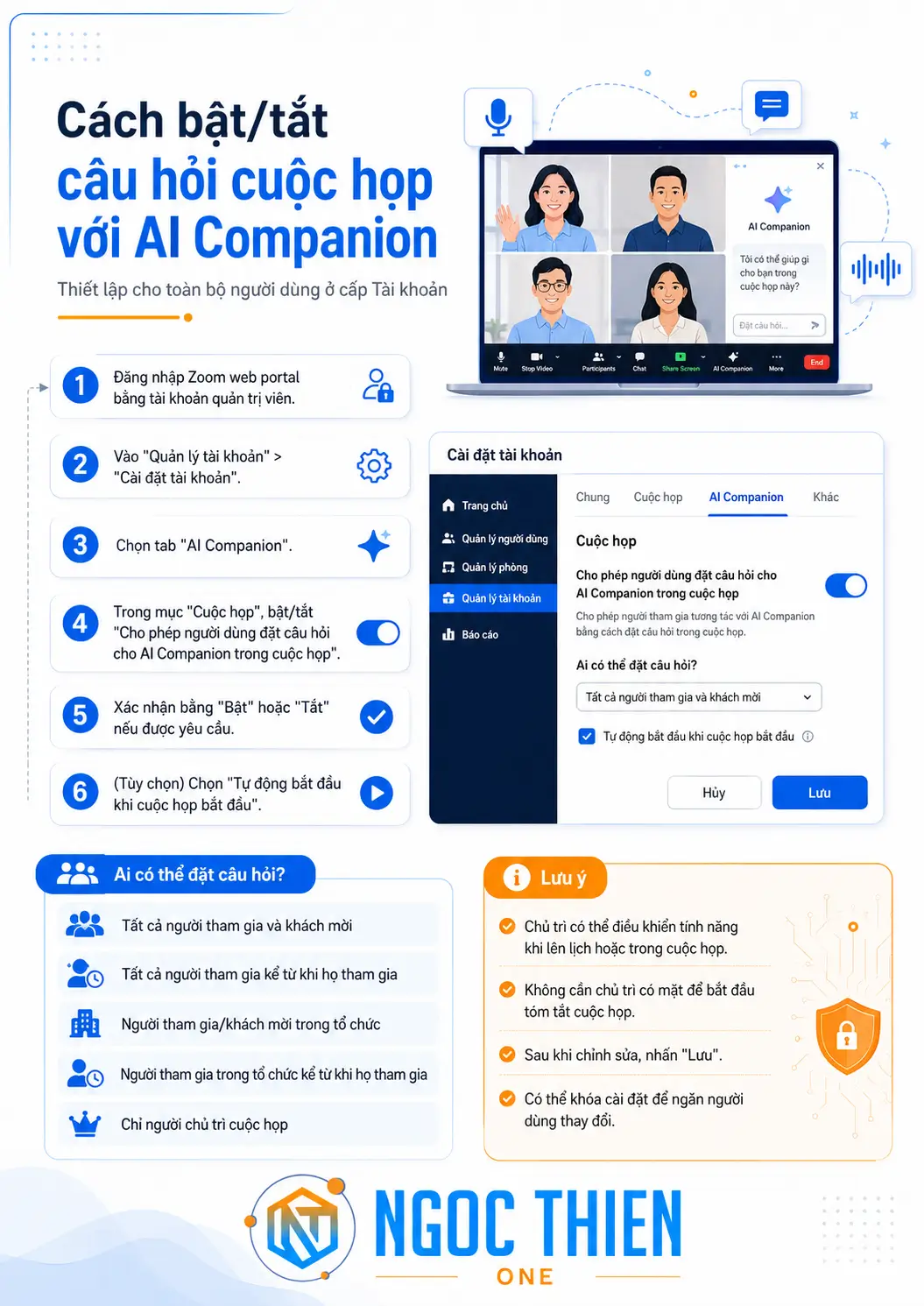 Cách bật hoặc tắt đặt câu hỏi trong cuộc họp với AI Companion cho tài khoản