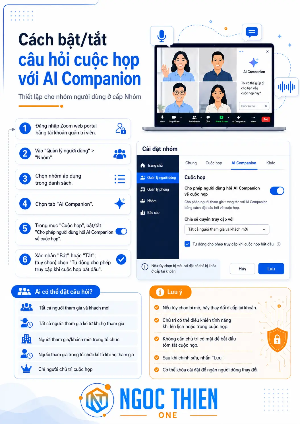 Cách bật hoặc tắt đặt câu hỏi trong cuộc họp với AI Companion cho nhóm