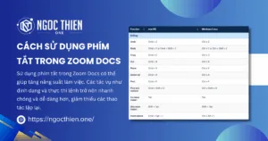 Cách sử dụng phím tắt trong Zoom Docs