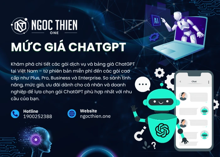 Bảng giá mua ChatGPT bản quyền có xuất hóa đơn VAT