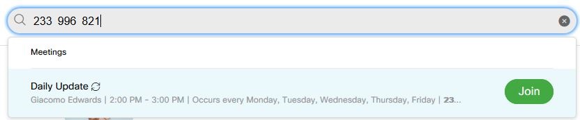 Nếu bạn có tài khoản Webex, hãy đăng nhập vào trang Webex của bạn và nhập số cuộc họp vào hộp tìm kiếm.