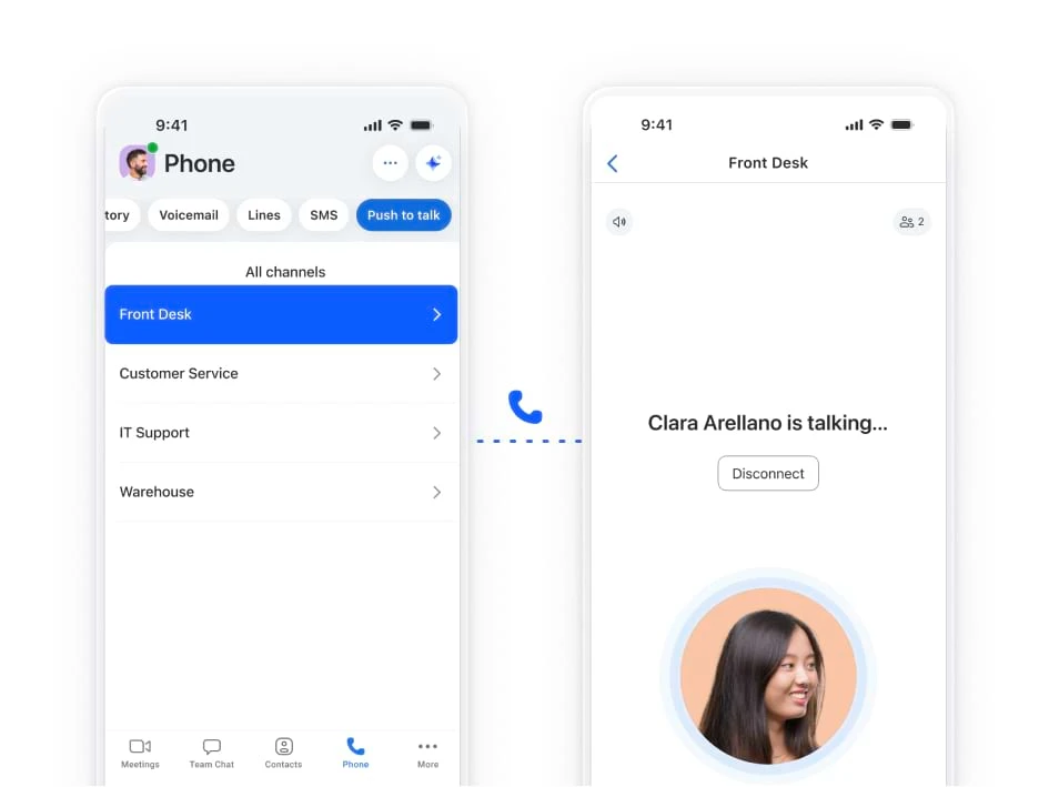 Kết nối ngay lập tức với Push to Talk