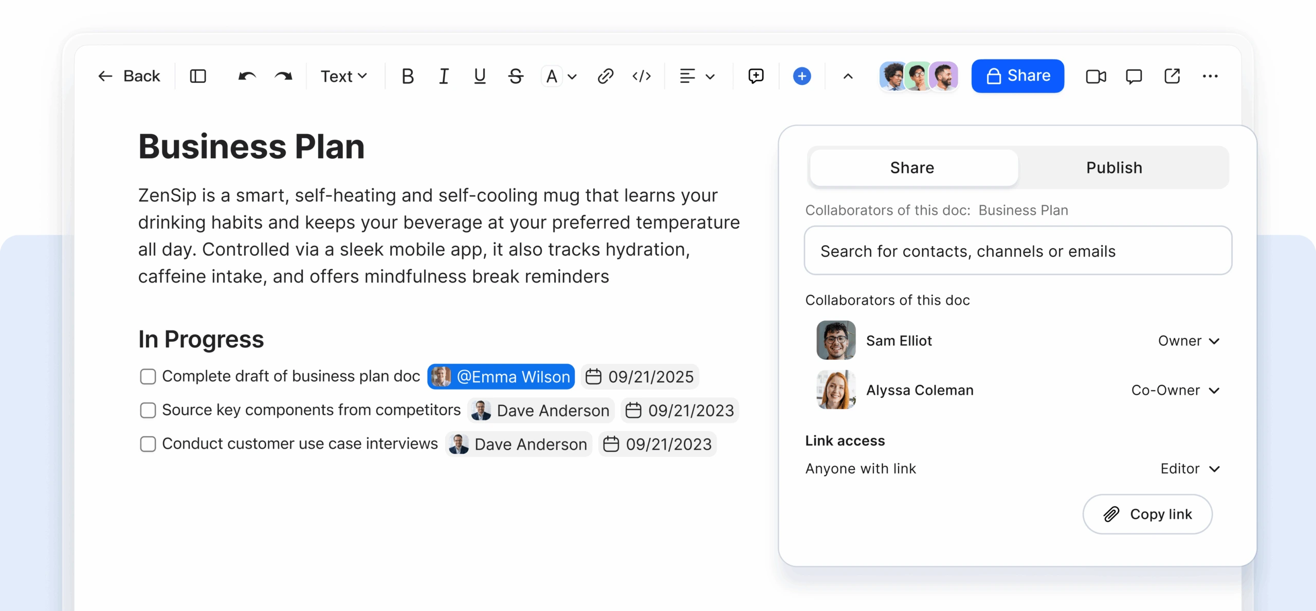 Cộng tác trên tài liệu ngay trong cuộc họp