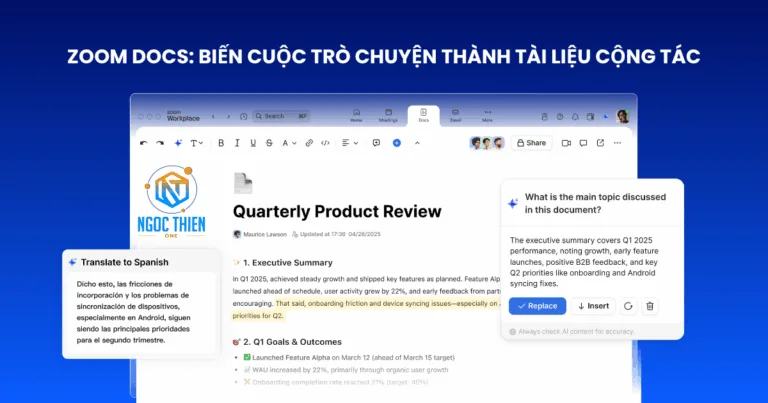 Zoom Docs: Biến cuộc trò chuyện thành tài liệu cộng tác