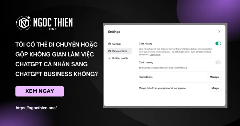 Cách chuyển dữ liệu ChatGPT cá nhân sang ChatGPT Business