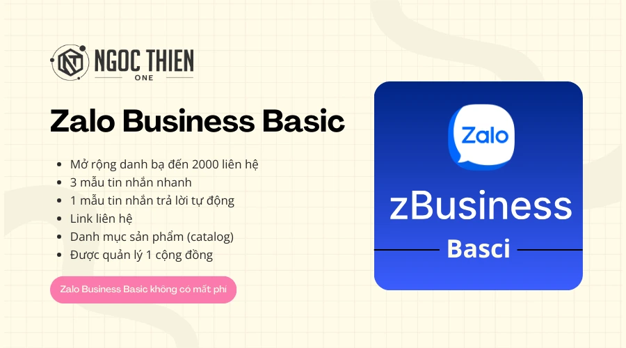 Zalo Business Basic - Gói trải nghiệm cho nhu cầu cơ bản