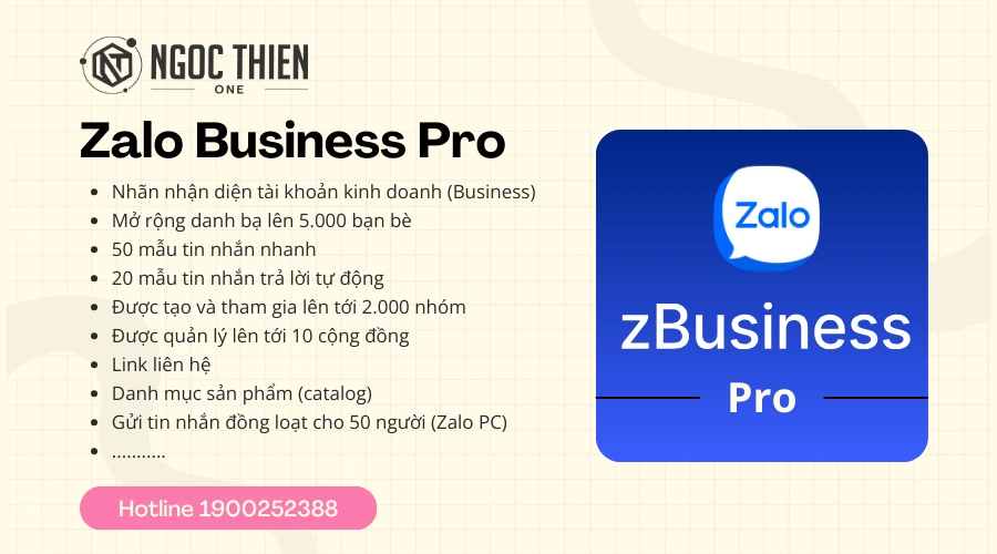 Zalo Business Pro - Gói phù hợp cho nhu cầu công việc chuyên nghiệp