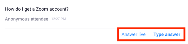 Cách trả lời câu hỏi trong Zoom Webinar trên điện thoại