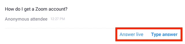 Cách trả lời câu hỏi trong Zoom Webinar trên điện thoại