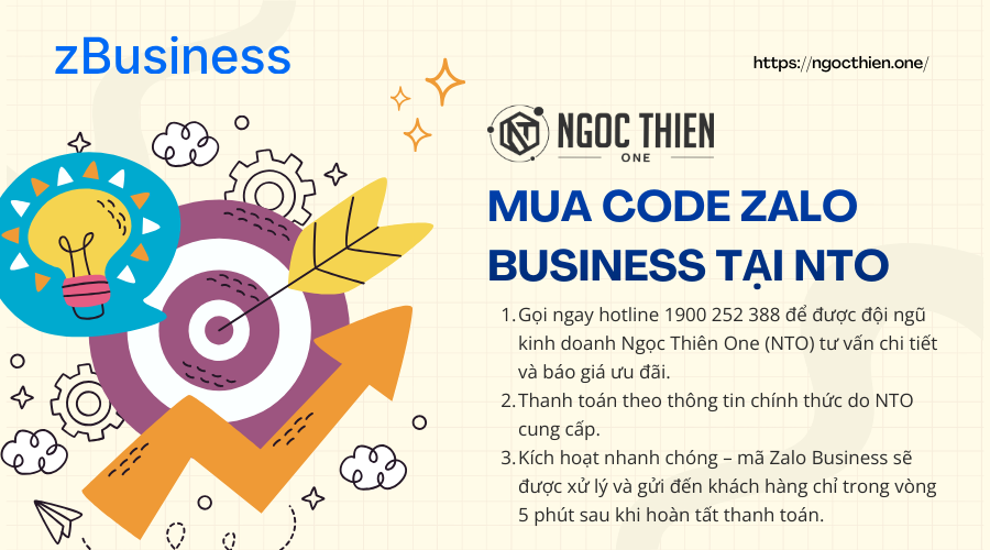 Cách mua code Zalo Business tại Ngọc Thiên One (Khuyến nghị)