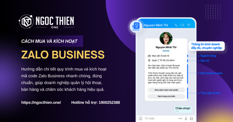 Hướng dẫn quy trình mua và kích hoạt mã code Zalo Business