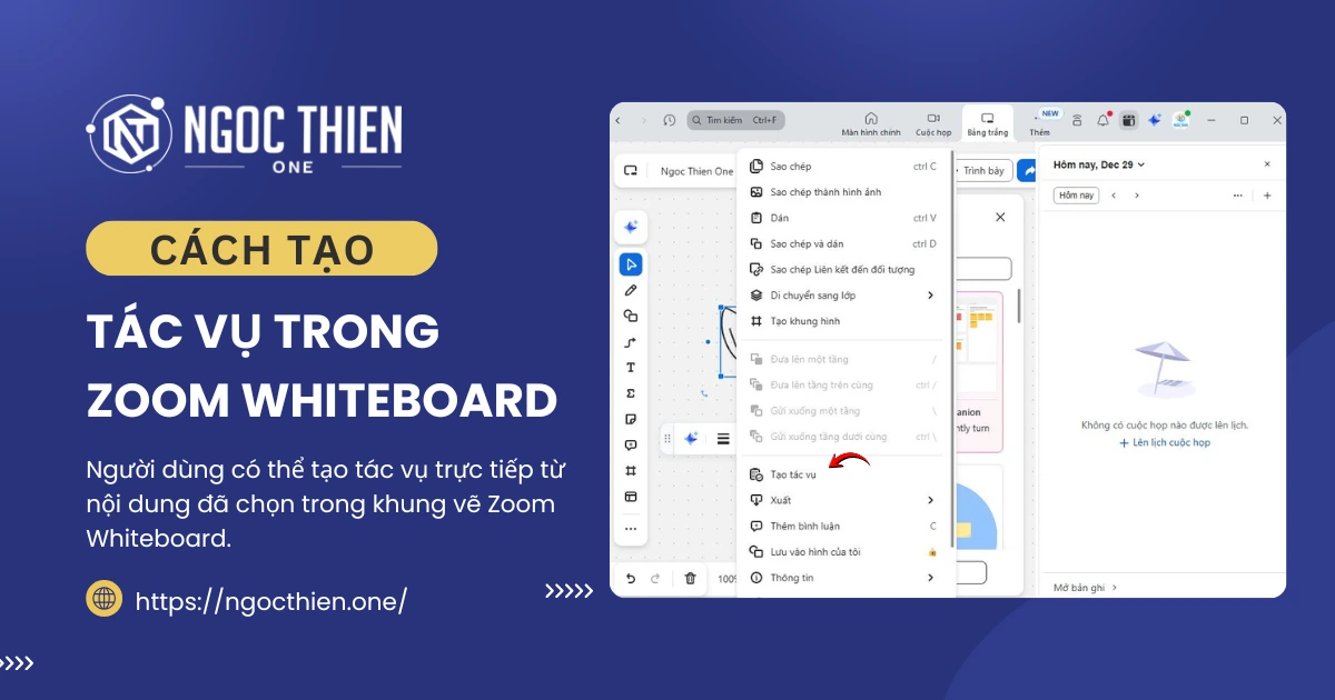 Cách tạo tác vụ trong Zoom Whiteboard