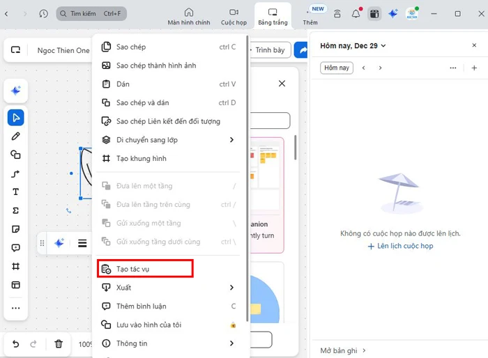 Cách tạo tác vụ trong Zoom Whiteboard trên máy tính