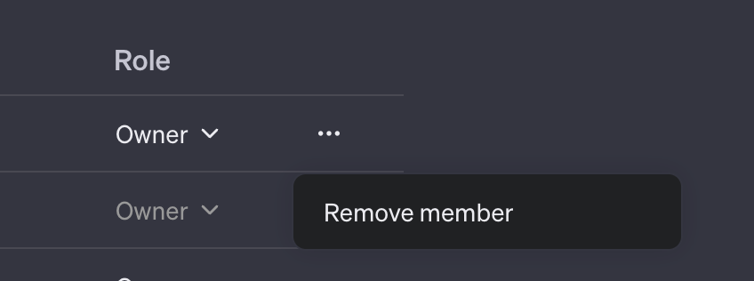 Để xóa thành viên khỏi không gian làm việc, hãy nhấp vào ba dấu chấm ở cuối hàng của thành viên đó và chọn “Xóa thành viên”.
