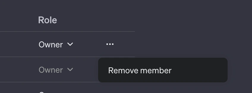 Để xóa thành viên khỏi không gian làm việc, hãy nhấp vào ba dấu chấm ở cuối hàng của thành viên đó và chọn “Xóa thành viên”.
