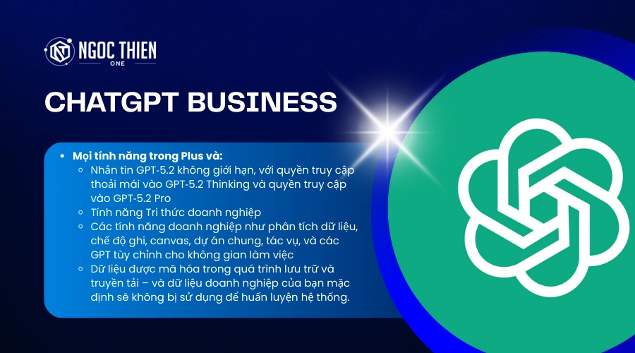 Giới thiệu về tài khoản ChatGPT Business - Nên mua ChatGPT Business dùng chung hay chính chủ?