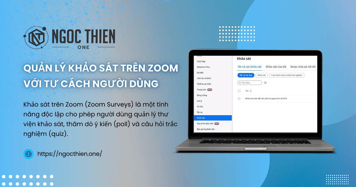 Quản lý khảo sát trên Zoom với tư cách người dùng