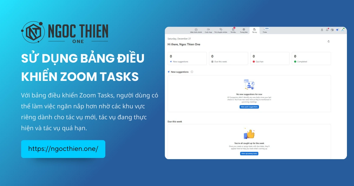 Hướng dẫn sử dụng bảng điều khiển Zoom Tasks
