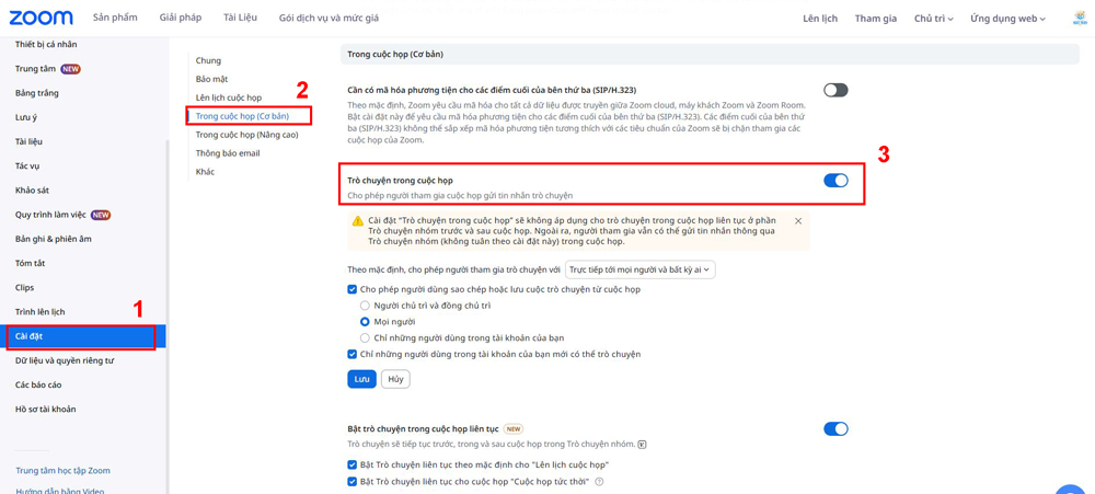 Cách bật hoặc tắt tính năng trò chuyện trong cuộc họp Zoom cho tất cả các cuộc họp