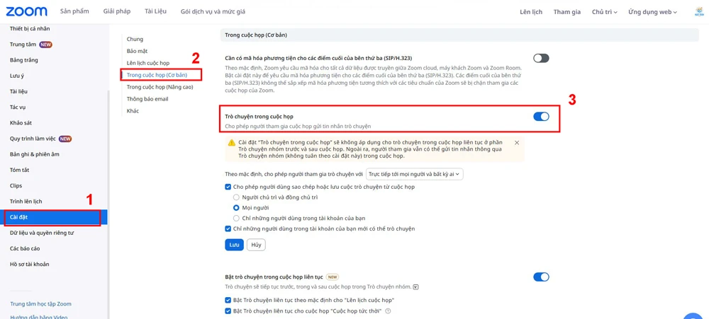 Cách bật hoặc tắt tính năng trò chuyện trong cuộc họp Zoom cho tất cả các cuộc họp