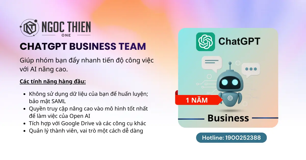 Cách nâng cấp ChatGPT Business Team 1 năm chi tiết