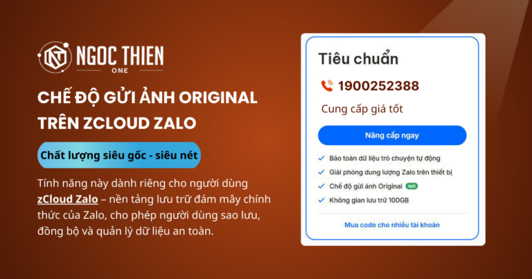 Khám phá tính năng chế độ gửi ảnh Original trên zCloud Zalo
